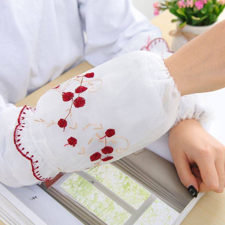 手袖女防脏污耐磨套袖成人短款工作护袖可爱学生袖头秋冬蕾丝袖套