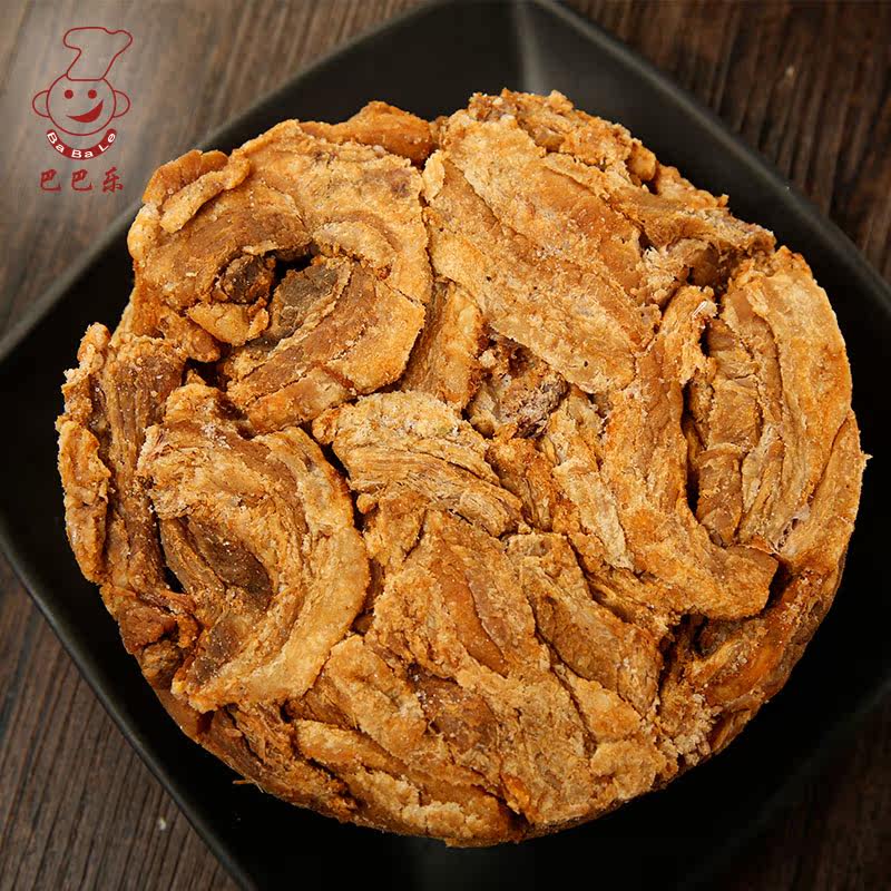 巴巴乐脱脂肉渣猪油渣泰兴黄桥特产五花肉渣250/袋*4零食肉干包邮