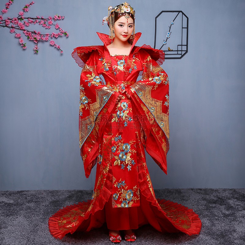 0领取15元券 省3元 古装贵妃服装女拖尾改良汉服唐朝公主皇后舞台演