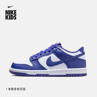 Nike耐克官方男童DUNK大童运动童鞋夏低帮板鞋胶底部分皮面FB9109