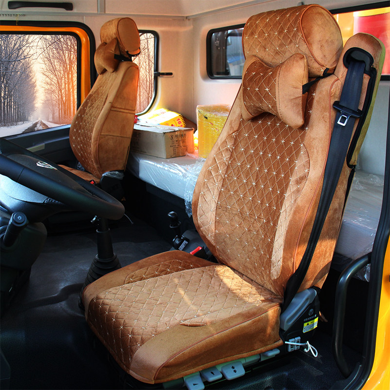 国六新款冬季保暖解放j6p jh6天v j7jk6专用全包围布艺毛绒座垫套