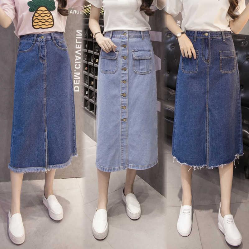 半身裙夏女女士牛仔裙中長款新款高腰顯瘦壹步裙韓版2019開叉長裙在類目 女裝/女士精品, 半身裙中 - 來自Buy2taobao.com提供專業的淘寶代購服務