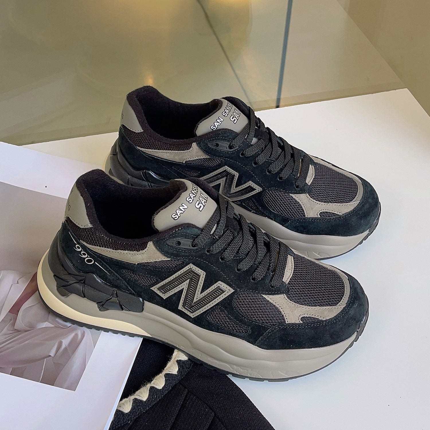 z字鞋子女小个子显高厚底运动真皮炸街老爹鞋显脚小女鞋2022新款