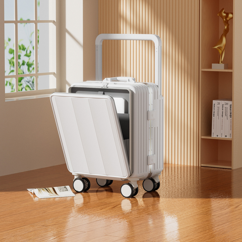 行李箱小型铝框前置开口18寸男拉杆箱女登机密码旅行皮箱子多功能