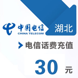 湖北电信 手机 30元话费充值 直充快充