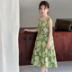 女童连衣裙夏装2025新款中大童圆领碎花背心裙韩版无袖棉布裙洋气