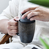 手工粗陶窑变陶瓷杯泡茶杯子带盖过滤茶杯四件套马克杯办公室水杯 手工粗陶窑变陶瓷杯泡茶杯子带盖过滤茶杯四件套马克杯办公室水杯