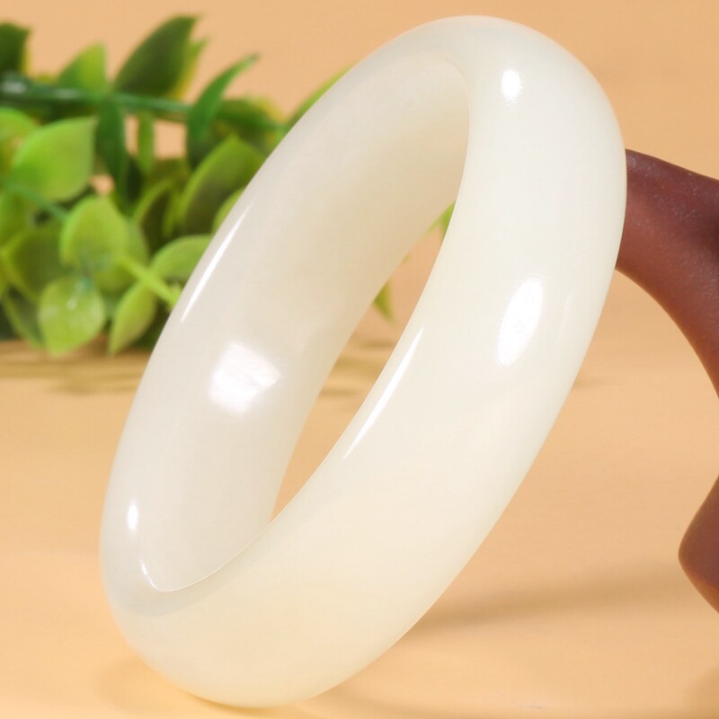 团团圆圆 和田玉白玉手镯 内径55.49mm 79.509g
