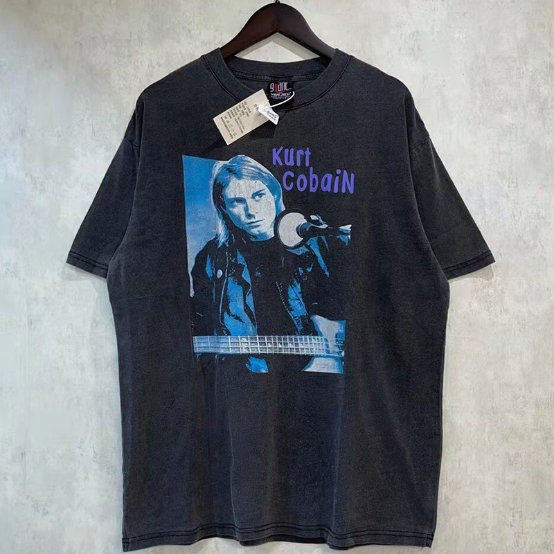 老夫子 nirvana 涅槃乐队 vintage 柯本 复古摇滚t恤ootd欧美短袖
