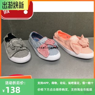 正品匡威converse女款 橘红色蝴蝶结一脚蹬板鞋帆布鞋560674C