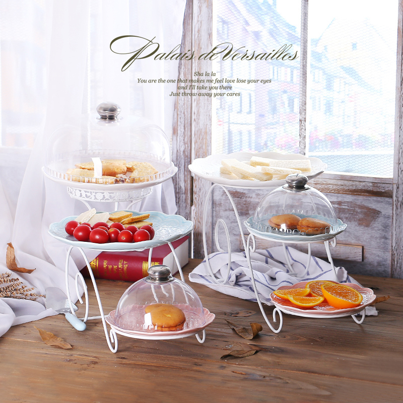 Northern Europe ceramics Cake pan dust cover fruit a living room West Point Wedding celebration Dessert Tray Exhibition Shelf Decorationin the Tableware , Tableware , Fruit bowl/Fruit plate/Hamper category - from Buy2taobao.com to provide professional Taobao agent buy service