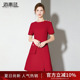 海青蓝 短袖裙子夏装女装2025新款设计感小众高端时尚红色连衣裙
