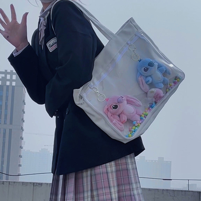 大容量帆布单肩包jk可爱大食量痛包洛丽塔学院风简约日常20cm娃包