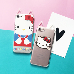 hellokitty软手机壳7苹果iphone6plus手机壳4.7超薄保护套5.5耳朵