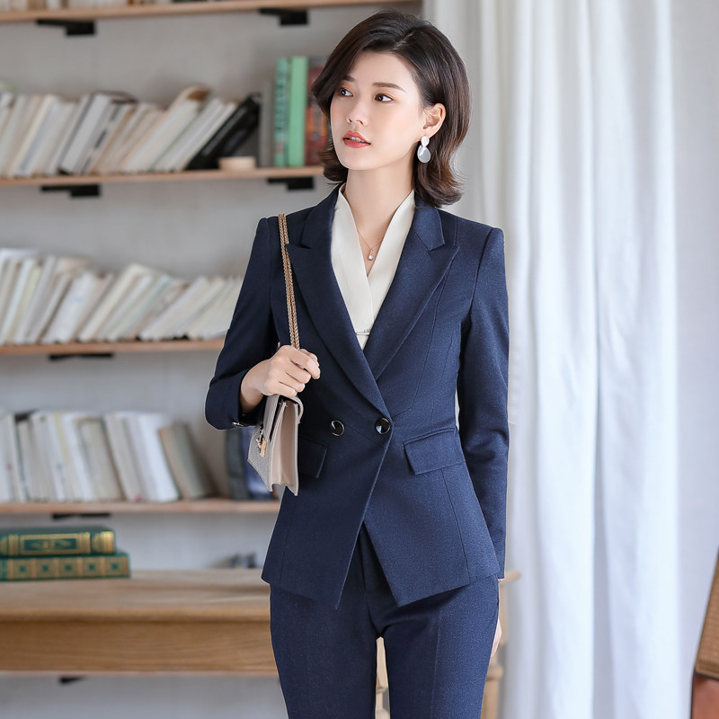 主持人西装女套装秋季新款时尚气质女神范高端韩版职业工作服西服