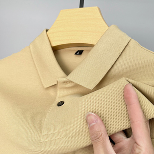 100%纯棉短袖t恤男士polo衫夏季带领纯色薄款透气休闲短袖上衣潮