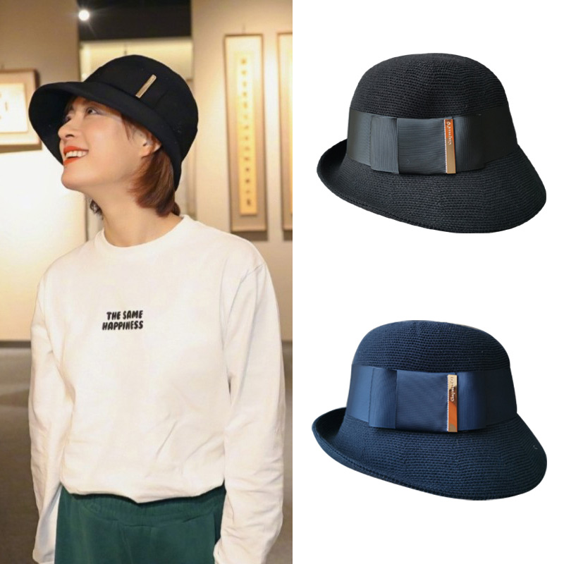 日本人气新品娘娘同款渔夫帽女士春夏季可折叠小礼帽短檐遮阳盆帽