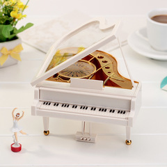 精美浪漫白色钢琴造型音乐盒八音盒女生女友闺蜜情人节生日礼物