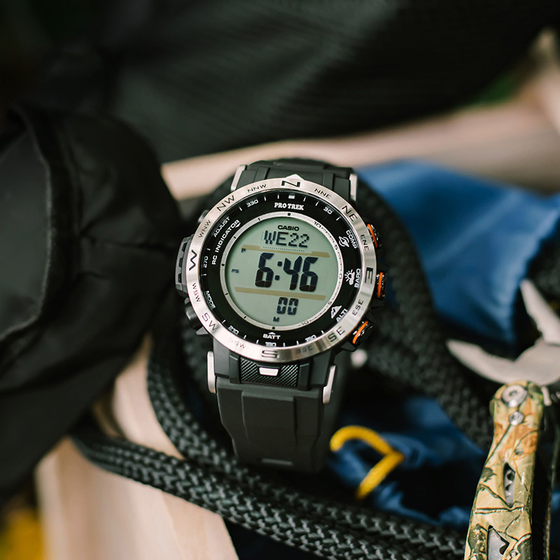 防水_卡西欧手表男登山系列太阳能电波户外运动防水电子男表prw-30-1