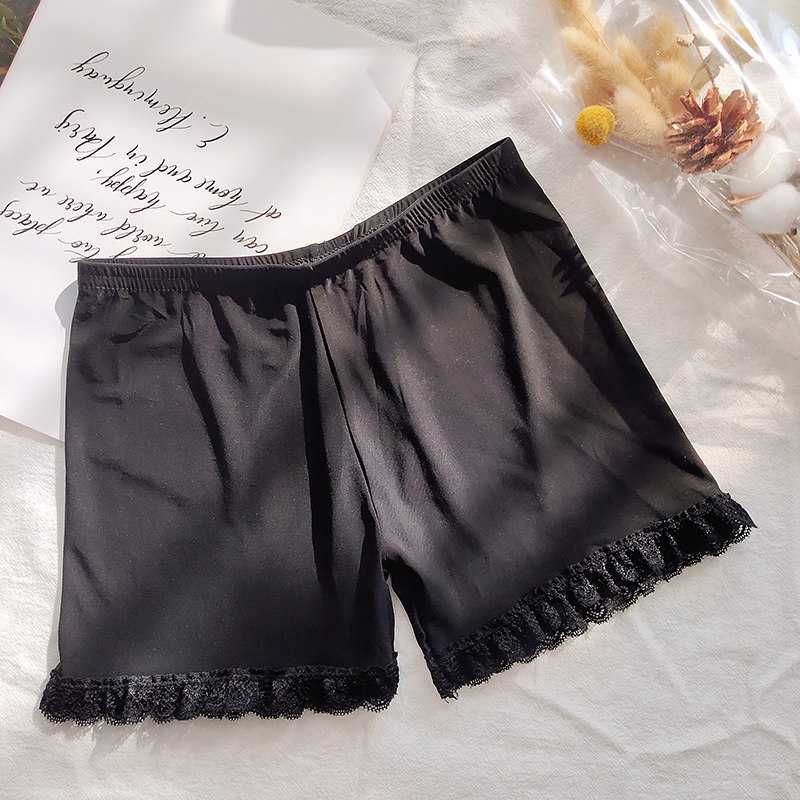 拿货减1元#冰丝安全裤女夏薄款防走光三分裤保险蕾丝边打底短裤