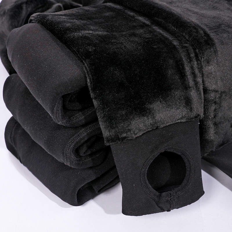 加绒加厚打底裤女冬款护腰黑色显瘦高腰弹力保暖微压踩脚打底裤女