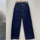 Jeans夏季新款 阿里莎莎83312牛仔裤女普洗深蓝色皮牌九分直筒裤