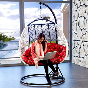 飞藤行双人吊椅鸟巢情侣吊篮秋千藤椅摇椅室阳台户外仿藤休闲躺椅