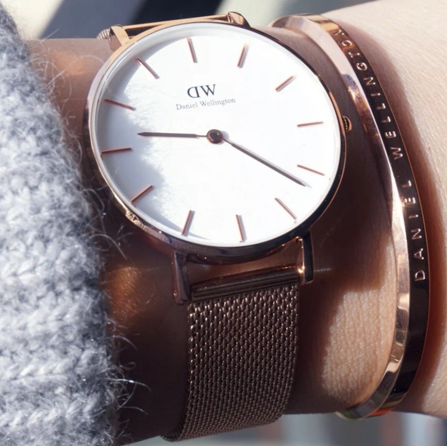 热销dw手表女 玫瑰金钢带