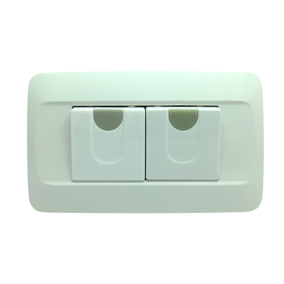 家用老款开关插座120型两位大板单控开关夜光面板双联翘板开关10a