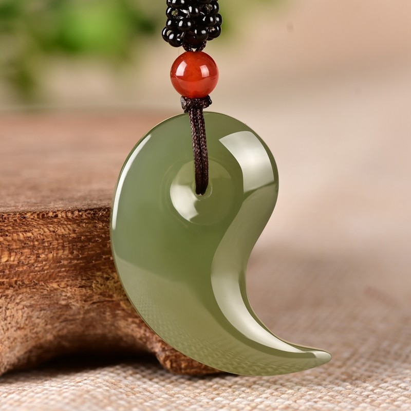 情侣项链一对 吊坠 男女 和田玉_和田玉太极八卦玉石吊坠情侣一对阴阳