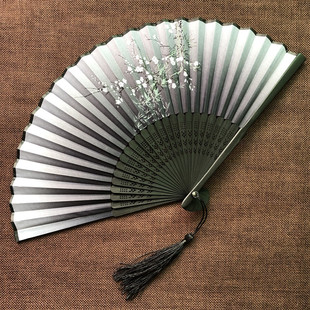 扇子折扇中国风女古风日式舞蹈扇随身流苏古代汉服古典小折叠扇子