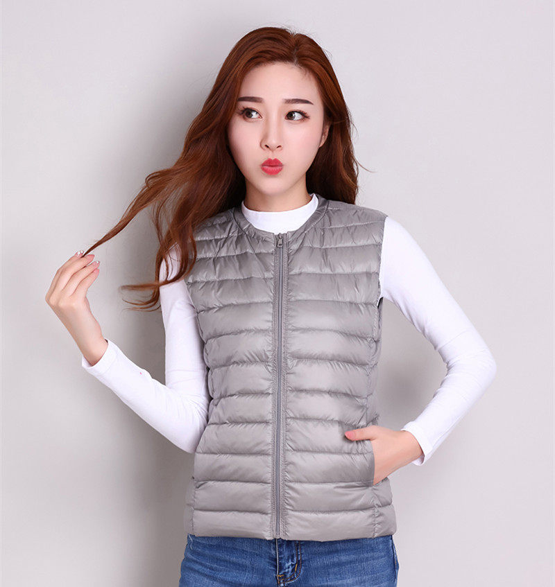 热销羽绒背心女轻薄 修身