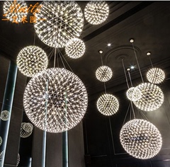 后现代LED火花球圆球吊灯创意个性楼梯客厅灯酒店服装店餐厅灯具