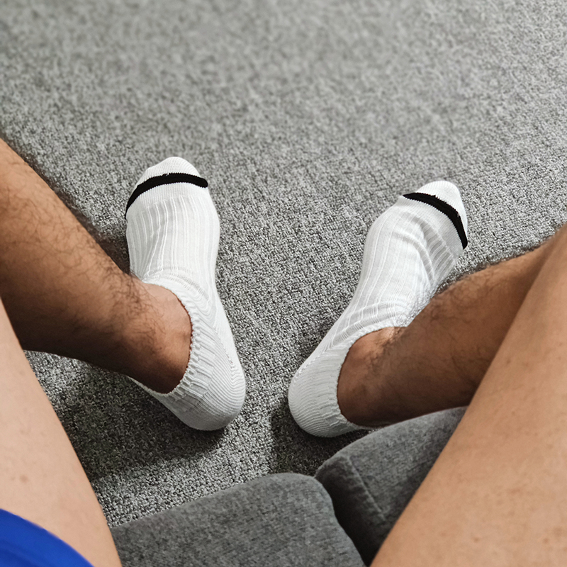 沫梵先生socks日系简约双针低帮棉线袜吸汗男士短袜白袜控白色