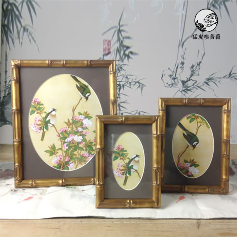 新中式实木金色相框竹节6寸7寸10寸复古木质古风摆台中国风摆件|msdalam kategori Aksesori rumah, photo Frame/Frame - dari Buy2taobao.com untuk memberikan perkhidmatan ejen Taobao profesional membeli