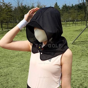 韩国代购SKULLDOG GOLF 24春夏男女同款户外运动GOLF防晒网纱头罩