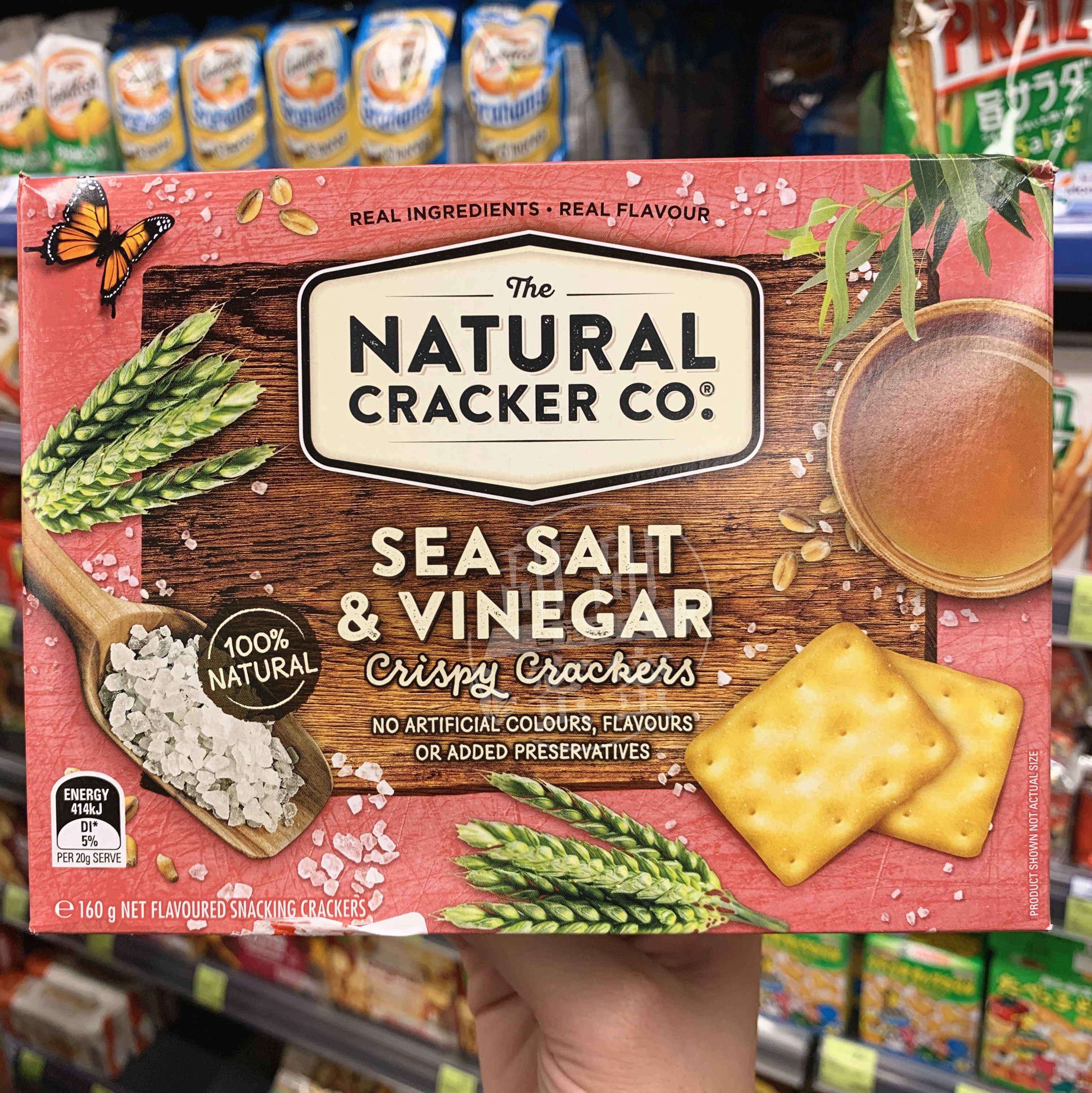 澳洲naturalcracker酥油饼干海盐醋蜂蜜鸡酸忌廉芝士味盒装160g