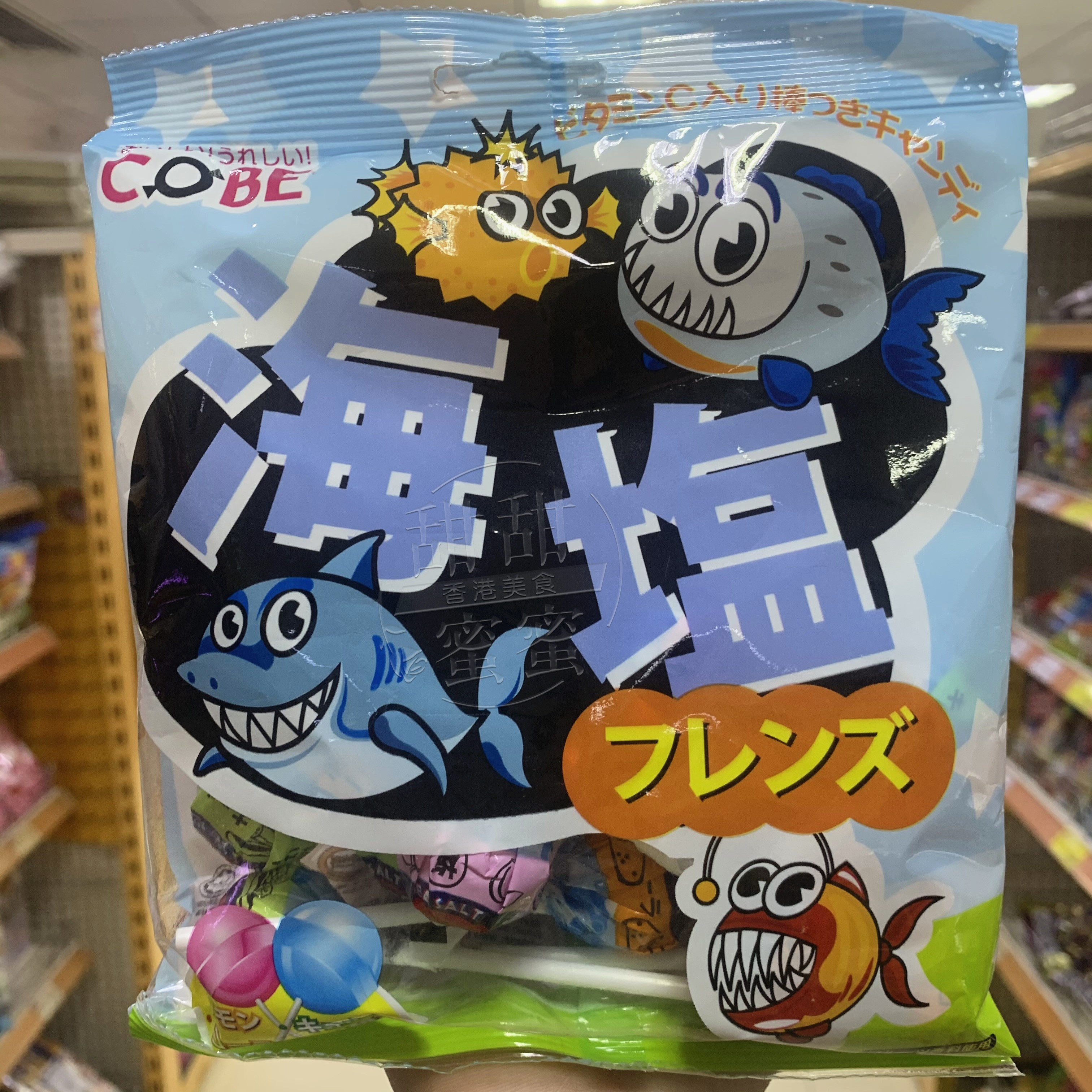 进口零食香港日本_香港代购日本进口cobe海盐味什锦棒棒糖袋装15支
