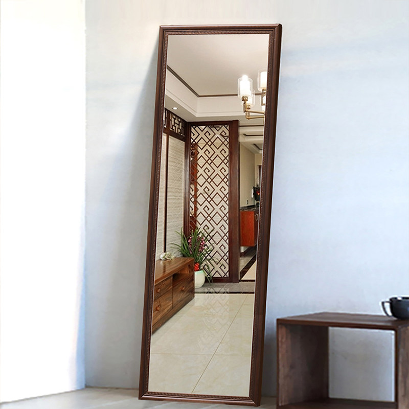 热销中式镜子穿衣镜落地 全身 实木