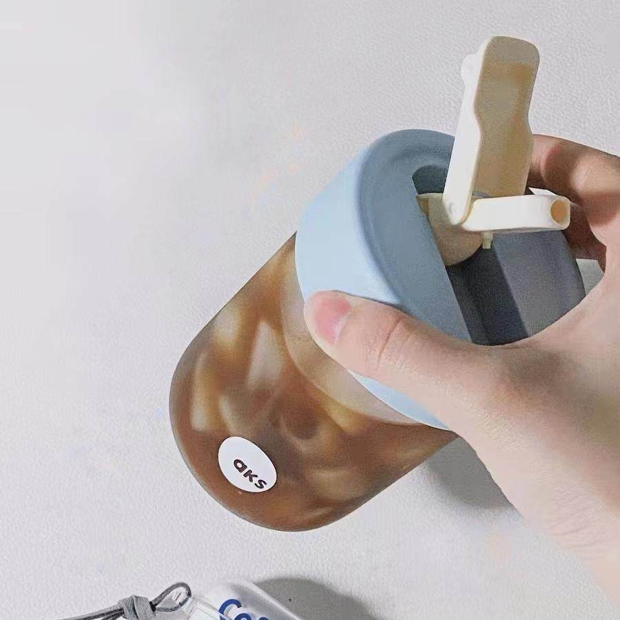 aks哨子吸管杯夏季tritan水杯女学生可爱便携韩式随行杯ins咖啡杯