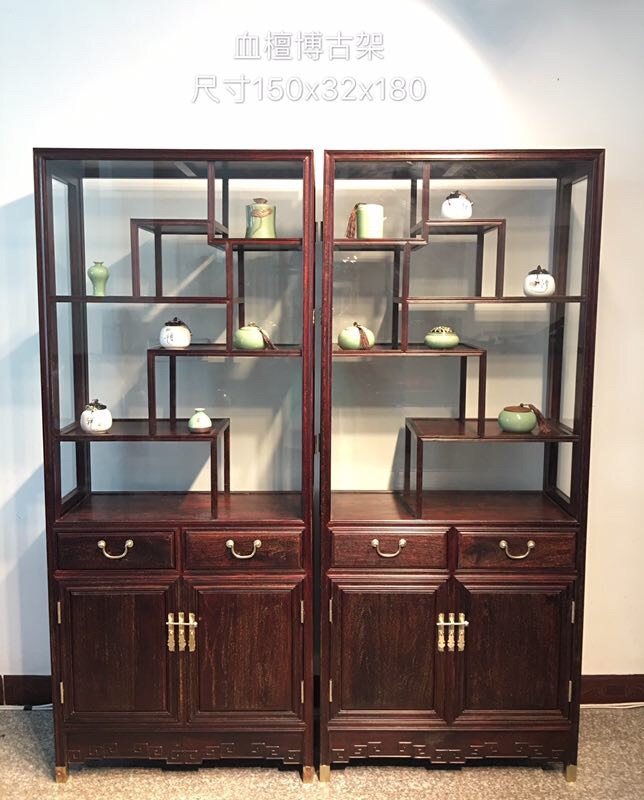 明清古典红木家具 赞比亚血檀 博古架 实木书架带抽屉组合 置物架在类目 住宅家具, 架类, 多宝格/博古架中 - 来自Buy2taobao.com提供专业的淘宝代购服务