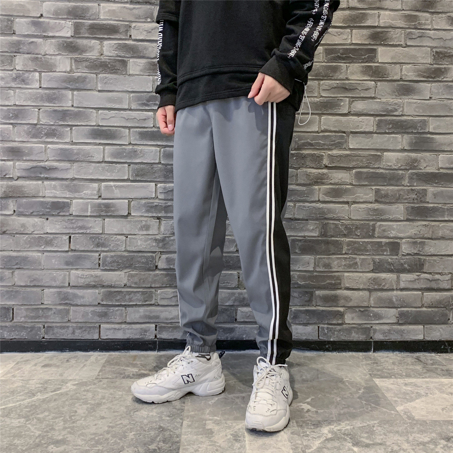 k1059/p45秋装新男士束脚裤宽松运动九分裤休闲裤男潮大码长裤子