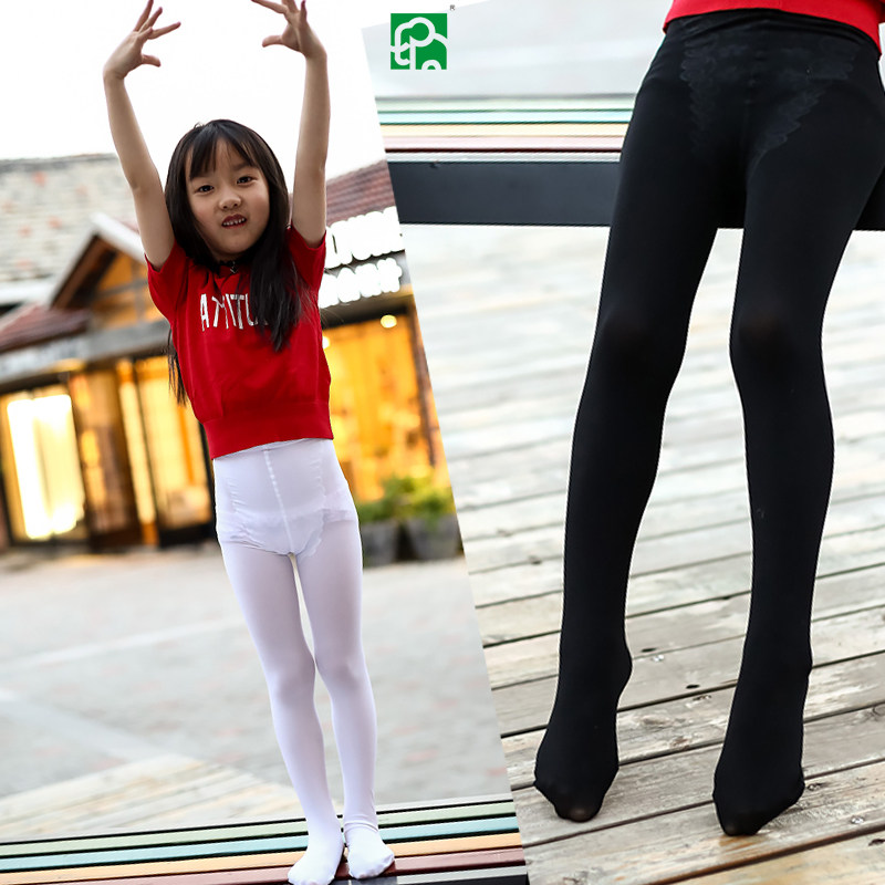 三只小鸭儿童舞蹈袜健美裤白色连体袜女童加大一体裤夏季打底袜