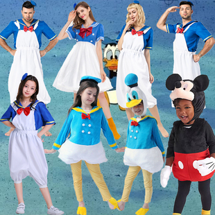 儿童成人迪士尼唐老鸭米老鼠高飞黛西COS亲子卡通装扮派对表演服