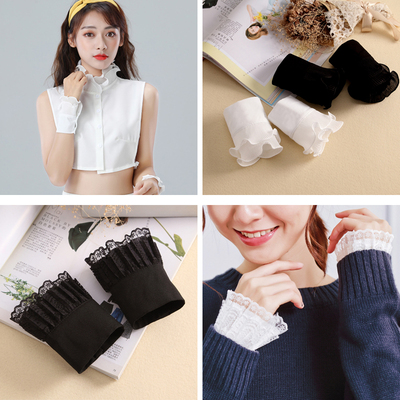 毛衣假袖子女蕾丝花边百搭衬衫装饰假袖口装饰衣服袖子假袖子