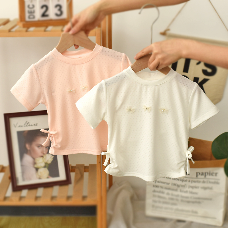 女童短袖T恤公主夏装2024新款儿童宝宝上衣夏季薄款纯棉婴儿衣服