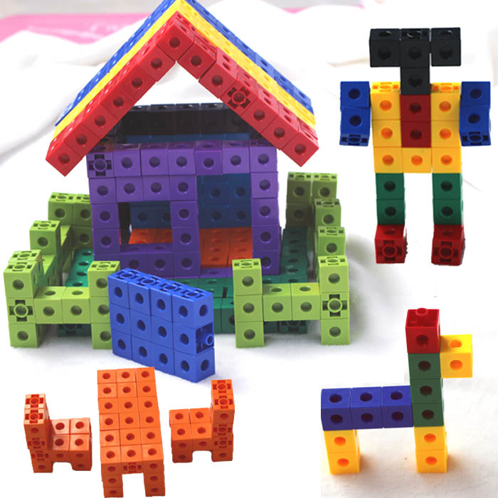 多面拼接玩具早教益智力桌面百变方块积木儿童塑料拼插幼儿园拼装