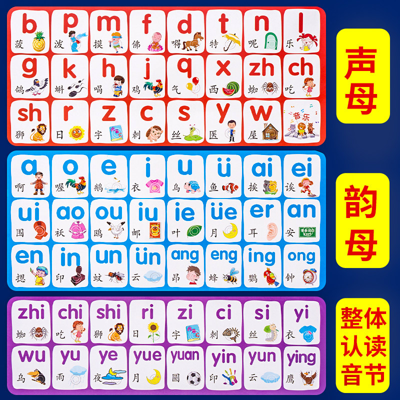 9小学汉语拼音字母表墙贴声母韵母整体认读音节一年级儿童学习挂图已