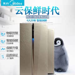 Midea/美的 BCD-565WKGZM流纱金565L对开门智能冰箱玻璃面板