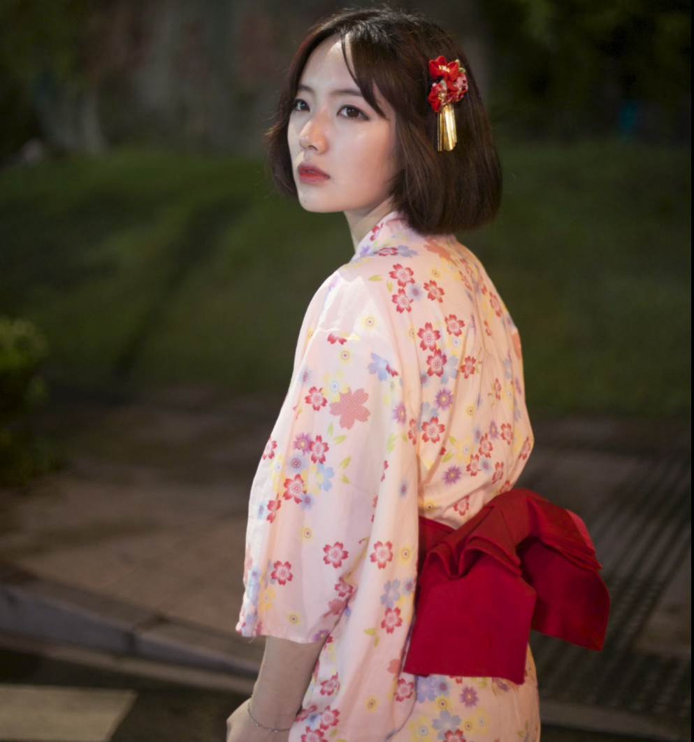 限时赏味新款日式和风粉色樱花浴衣女复古少女连衣裙改良和服